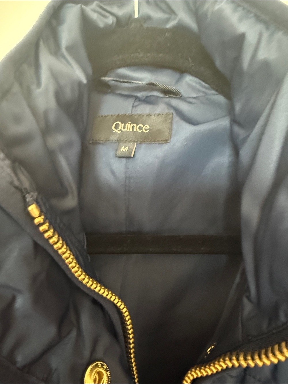 NWOT Quince Featherless Quilted Long Puffer Jacket - Admiral/Navy - Medium (344) - Picture 5 of 13